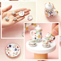 Miniatyrbillede 5 af 5: Miniatyr 1/12 Porcelæns Tesæt Dukkehuss Tilbehør