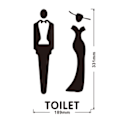 Miniatyrbillede 1 af 2: Stereoskopisk minimalistisk toilet-identifikationstegn til mænd og kvinder - butik