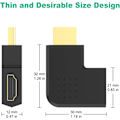 Miniatyrbillede 5 af 5: 4-pak flad HDMI-adapter, 90 graders vinkelret flad HDMI-adapter
