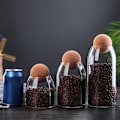 Miniatyrbild 5 av 5: Förvaringsflaska Anti-deform Tålig Vattentät Korkpropp Böna Socker Glasburk för Kaffe 1200ml