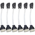 Miniatyrbilde 1 av 5: (6-pak) GU10 Lampeholder Keramisk Base og Klemmblokk/bro med Kabel og Isolasjonshylse - Pærekontakt Adapter for LED og Halogen