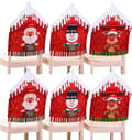 6 stycken juldekoration stolsöverdrag, Snögubbe Jultomte Pro