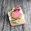 Miniatyrbilde 3 av 3: 2x500 stk juleklistremerker?rull?etikett rosarød rosa og bronse takk kjærlighet takk gave&