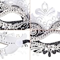 Miniatyrbild 5 av 5: Venetiansk mask (svart silver), för maskeradboll och kostym, för kvinnor