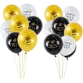 Miniatyrbillede 3 af 5: 2023 Graduation Balloner, 15 stk Ballonsæt Sort Guld Graduation