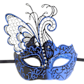 Miniatyrbillede 2 af 5: Metal Smijern Butterfly Rhinestone Maske (Blå) til Maskerade