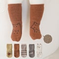 Miniatyrbild 3 av 5: /#/3 Par Baby Barn Djurmönster Halkskydd Bomullssockor/#/