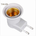 Miniatyrbilde 2 av 5: E27 EU Plugg Lampe Lysholder Base Sokkel Konverter Adapter med Kontrollbryter
