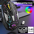 Miniatyrbillede 2 af 5: USB Mus Luminescerende Trådløs Letvægts Præcis Positionering Farverig Computermus til PC A