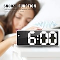 Miniatyrbild 4 av 4: Vit Digital Väckarklocka, 6,7\" LED-Spegel Digital Klocka Sängbord