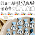 Miniatyrbild 1 av 5: 113-dels Set med Polymerlera-Utstickare för Örhängestillverkning med Örhängeskrokar