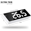 Miniatyrbild 3 av 4: Vit Digital Väckarklocka, 6,7\" LED-Spegel Digital Klocka Sängbord