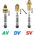 Miniatyrbillede 1 af 5: DV SV AV cykelventil adapter sæt, cykelventil adapter, bil v