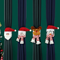 Miniatyrbild 5 av 5: ##/4 st julfigurer gardinband, älg+pingvin+snögubbe+tomte##/