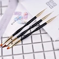 Miniatyrbillede 1 af 4: 3 Pak Dobbeltsidede Neglekunstpenne, Akryl Runde Flade Pensler