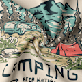 Miniatyrbild 5 av 5: ##/Camping 2 ##/ väggbonad i tyg för camping, väggbonad ##/