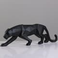 Panter Skulptur Modern Leopard Staty Geometriska Djur Resin Ornament Dekoration Vardagsrum för Hem Sovrum Bibliotek 25x4.5x8cm