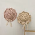 Pikkukuva 3 / 5: ##/48-53cm Vauvan tyttöjen kesäolkihattu pitsillä ja leveällä reunalla, aurinkosuojaa, taitettava, lomamatkoille ja ulkoiluun, beige##/