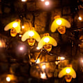 Miniatyrbillede 4 af 5: Varme Hvide Solcelle Bi-Lysstreng 6,0M 30LED Udendørs Feelyss