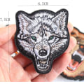 Miniatyrbild 1 av 5: Taktisk Rytande Varghuvud Broderad Patch, Djur Broderad