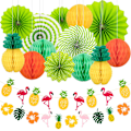 Miniatyrbillede 1 af 5: Grøn - Festdekorationer, 22 stk. Multifarvede Papir Pom Poms