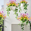 Miniatyrbillede 2 af 4: 6 stk. Kunstige Blomster, UV-Resistente Silkeblomster i Plastik, Falske