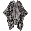 Miniatyrbillede 1 af 5: ##/Dames Modebevidst Blomstermønstret Vendbar Shawl Kappe - Sort, Shawl S##/
