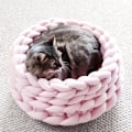 Miniatyrbillede 3 af 5: Håndlavet Kurv til Kæledyr, Hunde, Katte, Tyk Flettet Bomuldstov
