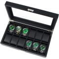 Miniatyrbilde 5 av 5: Urboks for menn, svart, lærurboks for 12 rom, W