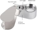 40X Juvelerlupp Metallvikbar Förstoringsglas med UV LED-lampa