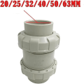 Miniatyrbillede 2 af 2: Diameter (20mm) vandtæt Lmell grå inline checkventil til vaskemaskine