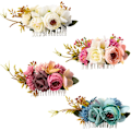 Miniatyrbild 1 av 6: ##/4-pack konstgjorda blommor metall hårkammar sidokammar glidklämmor flora##/