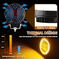 Miniatyrbillede 6 af 6: ##/4 stk. 126W LED Spotlys Bar Off Road med 4\" Amber Strobe Halo Ring##/