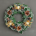 Miniatyrbilde 5 av 5: ##/Julekrans av kunstig furu med kongler 30x30cm##/