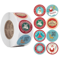Miniatyrbillede 4 af 5: Glædelig Jul DIY Håndlavet Sticker Pakke Tak Etiket Forsegling Stickers Festlig Dekoration Forbrugsvarer Childrenqy687-100stk