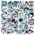 Miniatyrbild 1 av 4: ##/Hajstickers 100 st Hajstickers för barn##/