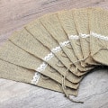 Miniatyrbild 1 av 5: 10 st, spetsburlap besticksväska, spetsburlap besticksväska, middag