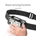 Miniatyrbillede 3 af 4: LED pandelampe med gestuskontrol, USB-genopladelig til natløb/fiskeri