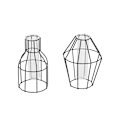 Miniatyrbillede 3 af 3: ##/(2-delt) dekorativ metalvase - moderne borddekoration, geometrisk design##/