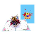 Miniatyrbilde 1 av 5: Rosekurv pop-up-kort, håndlaget blomsterhilsenskort, 3D Mothe