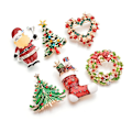 Miniatyrbillede 1 af 5: ##/6 stykker juleelement broche, Rhinestone corsage, Kostume ac##/