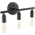 Miniatyrbillede 2 af 3: 3-pære badeværelsesspejl lampe sort metal væglampe indendørs