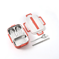 Miniatyrbild 1 av 5: ##/Bento Lunchbox 1050ml Dubbellager 3-Ruts Design 304 Rostfritt##/