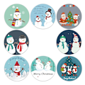 Miniatyrbillede 4 af 5: 🎄 Julemærker til gaveindpakning - Nyttårsdekoration, lykønskningskort, slikposer - Stickersqy1652-100stk 🎄