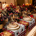 Miniatyrbild 3 av 5: ##/Julbordstablett, Tomte Röd Rutiga Rustik Tablett##/