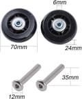 2-pack Resväskehjulsset (70*6*24mm Axel Längd: 35mm) Ersättning