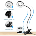 Miniatyrbillede 5 af 5: Sort, 48 LED Klips Desk Lampe, 360° Fleksibel, Klips-på Læselampe