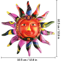 Miniatyrbilde 1 av 5: Metallisk Sol Veggkunst Dekor Fargerik Metallisk Solansikt for Stue