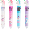 Miniatyrbilde 1 av 5: /#/Flerfarget Retractable Ballpoint Penner - Unicorn, 10 Farger 0.5mm /#/