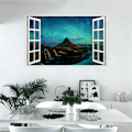 Pikkukuva 2 / 4: ##/43.5x70cm Simuloitu Ikkuna Tarra - Aurora Maisema 3D Seinätaulu D##/